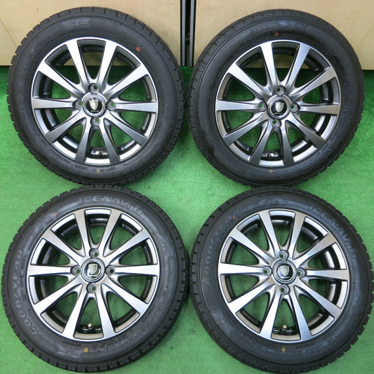 *送料無料*バリ溝！キレイ！8.5分★スタッドレス 155/65R14 グッドイヤー アイスナビ6 MANARAY SPORT マナレイ 14インチ PCD100/4H★3123007イス