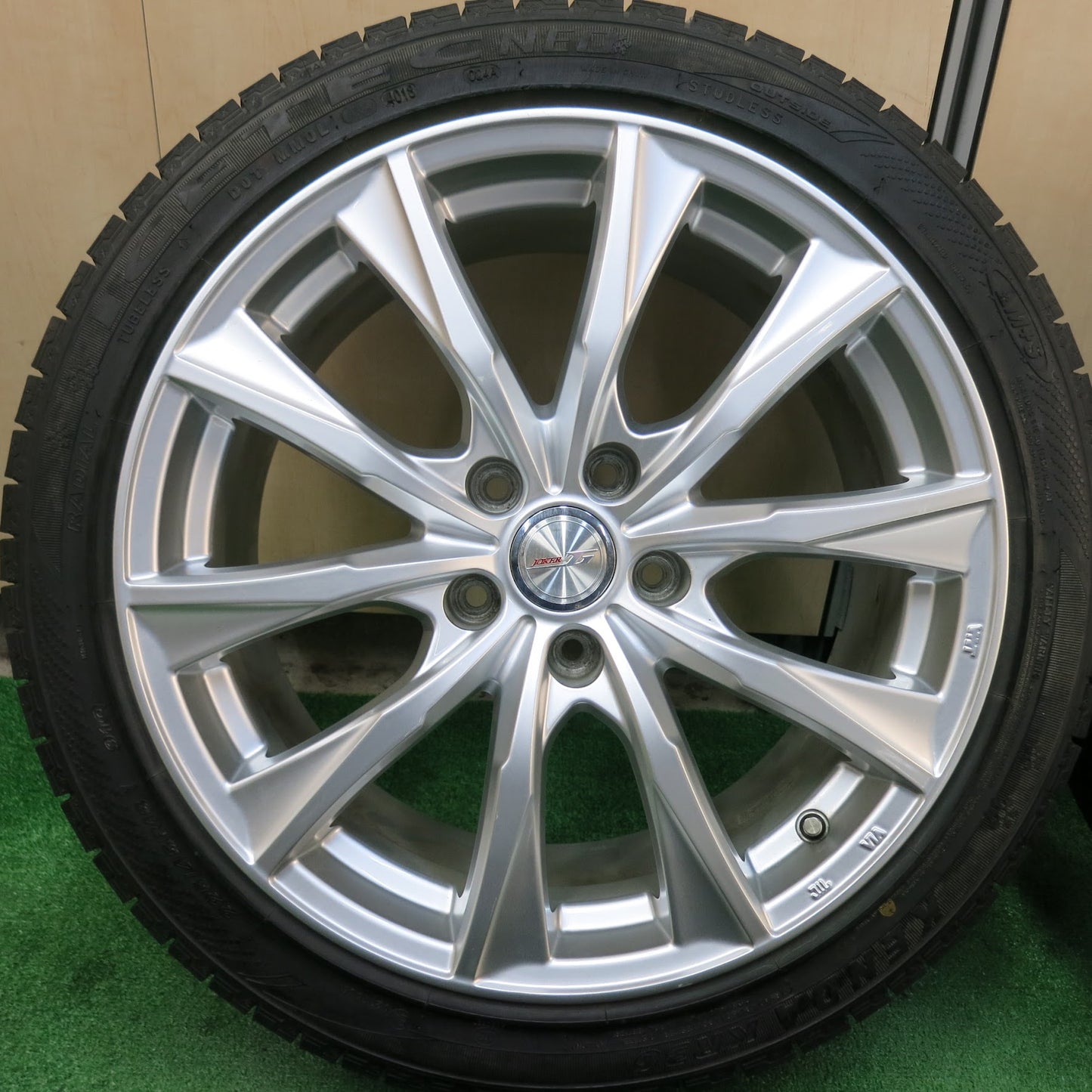 [送料無料]バリ溝！キレイ！8.5分★スタッドレス 225/45R18 ケンダ KR36 アイステック ネオ JOKER weds ジョーカー 18インチ PCD114.3/5H★3031509ヒス