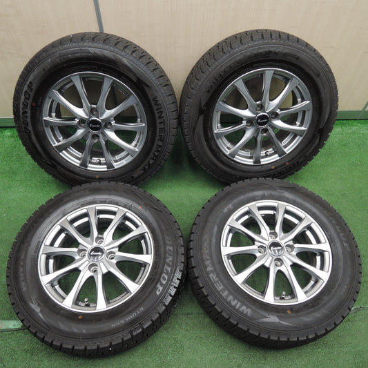 *送料無料*バリ溝！22年！キレイ！9.5分★スタッドレス 185/70R14 ダンロップ ウインターマックス WM02 Exceeder エクシーダー 14インチ PCD100/4H★3121202NJス
