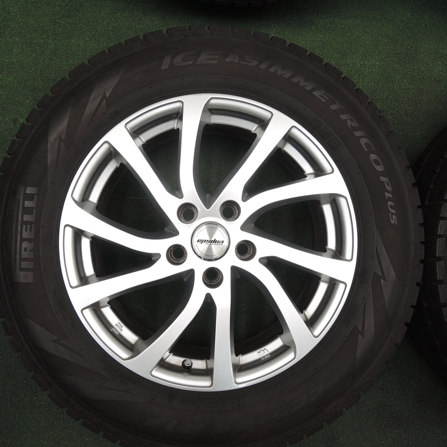 *送料無料* バリ溝！20年！キレイ！9分★スタッドレス 225/65R17 ピレリ アイスアシンメトリコ プラス epsdon LA STRADA PCD114.3/5H★4030107TNス