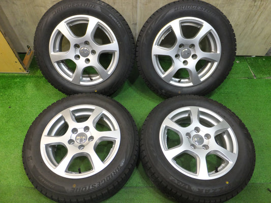 [送料無料]バリ溝！21年！キレイ！ほぼ10分★スタッドレス 185/60R14 MAK ブリヂストン ブリザック VRX2 14インチ PCD100/5H★2091213Hス