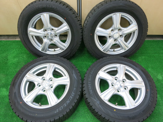 [送料無料]バリ溝！19年！綺麗！9.5分★スタッドレス 195/65R15 ダンロップ ウインターマックス WM02 VIOLENTO ヴィオレント 15インチ PCD114.3/5H★2092102ヒス