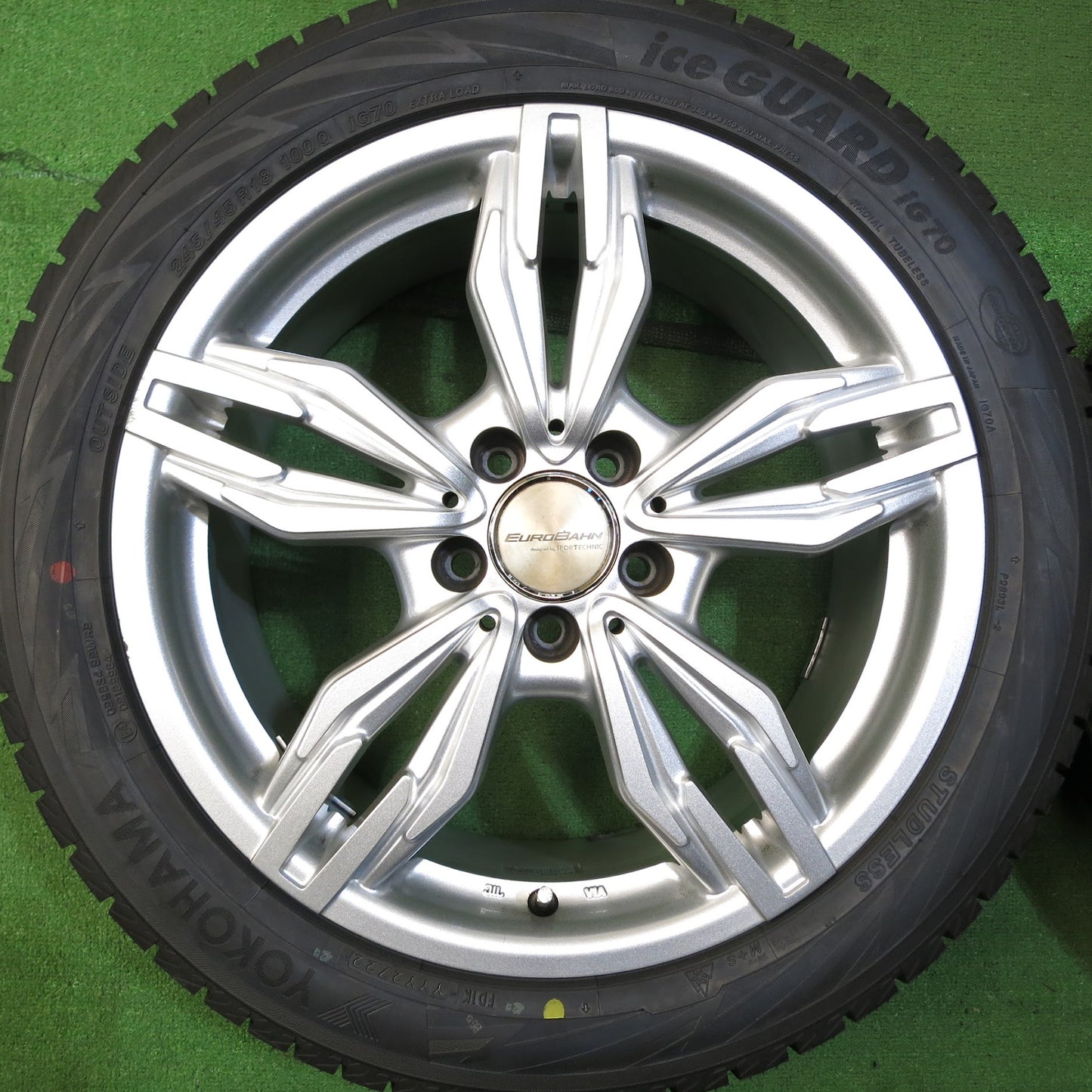 [送料無料]未使用 22年★ベンツ BMW 等 EURO BAHN SPORT TECHNIC 245/45R18 スタッドレス ヨコハマ アイスガード iG70 スポーツテクニック PCD112/5★3061311Hス