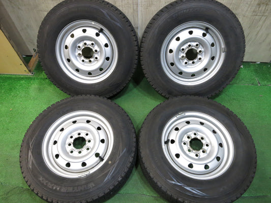 [送料無料]バリ溝！18年！9.5分★スタッドレス 165R13 6PR ダンロップ ウインターマックス SV01 スチール ホイール 13インチ PCD100 114.3/4H★2111413Hス