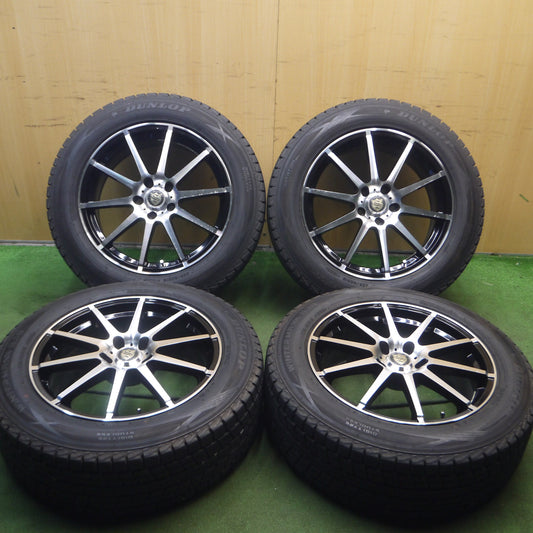 *送料無料*バリ溝！9.5分★スタッドレス 225/60R18 ダンロップ ウインターマックス SJ8 社外 アルミ ホイール 18インチ PCD114.3/5H★4011504Hス