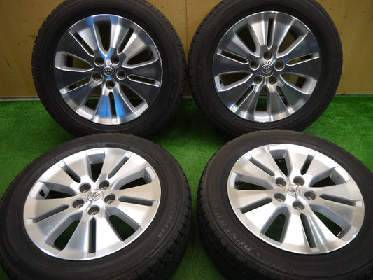 [送料無料]バリ溝！8.5分★トヨタ アルファード 純正 215/60R17 スタッドレス ダンロップ DSX 17インチ PCD114.3/5H エスティマ 等★2080802イス