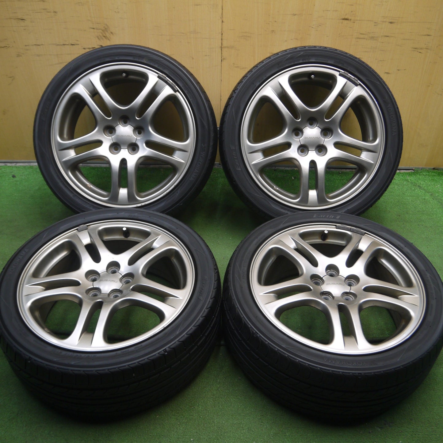 *送料無料* キレイ★スバル レガシィ 純正 215/45R17 ヨコハマ Earth-1 17インチ PCD100/5H★4031207Hノ