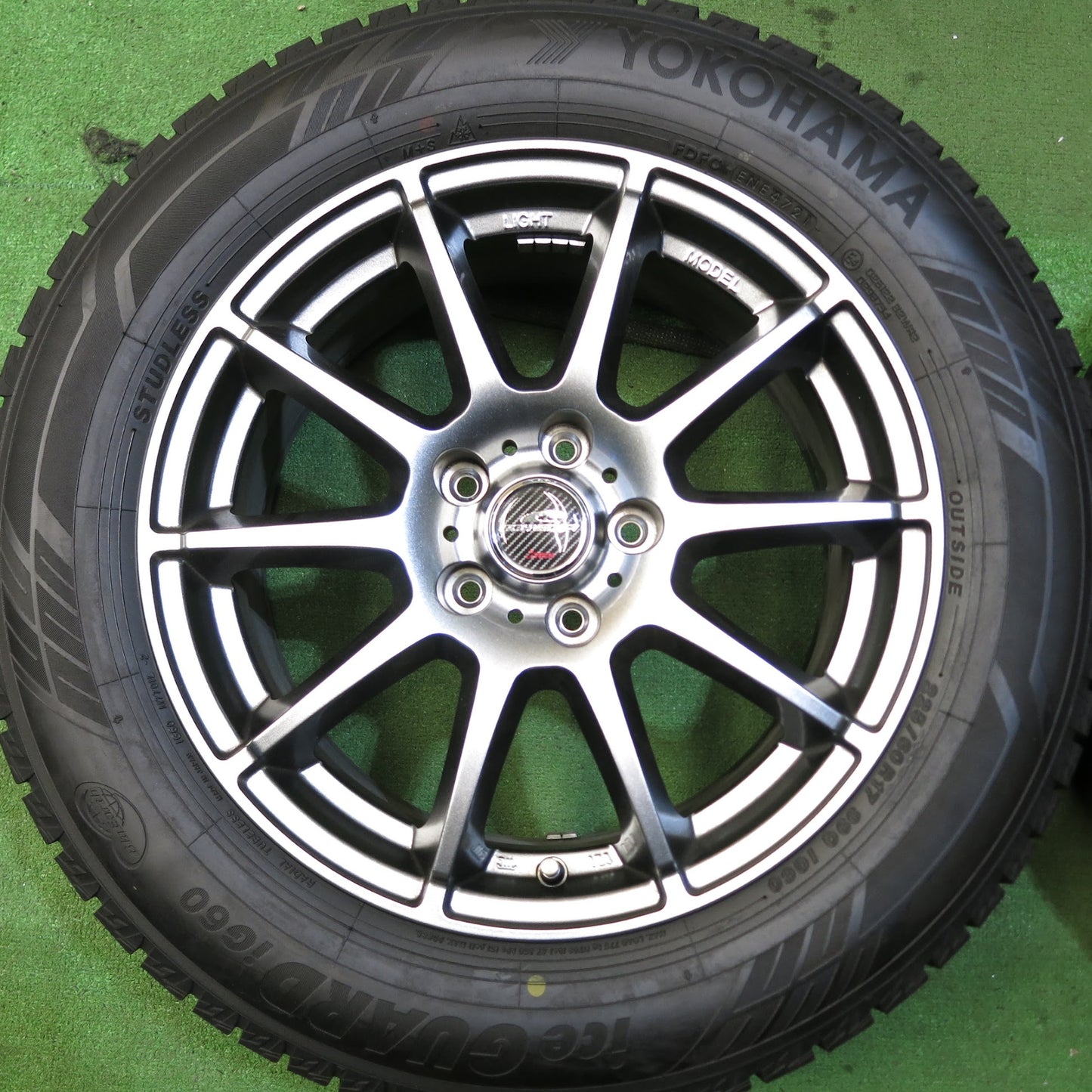 [送料無料]超バリ溝！21年！キレイ！9.5分以上★スタッドレス 225/60R17 ヨコハマ アイスガード iG60 SCHNEIDER シュナイダー 17インチ PCD114.3/5H★3052206Hス