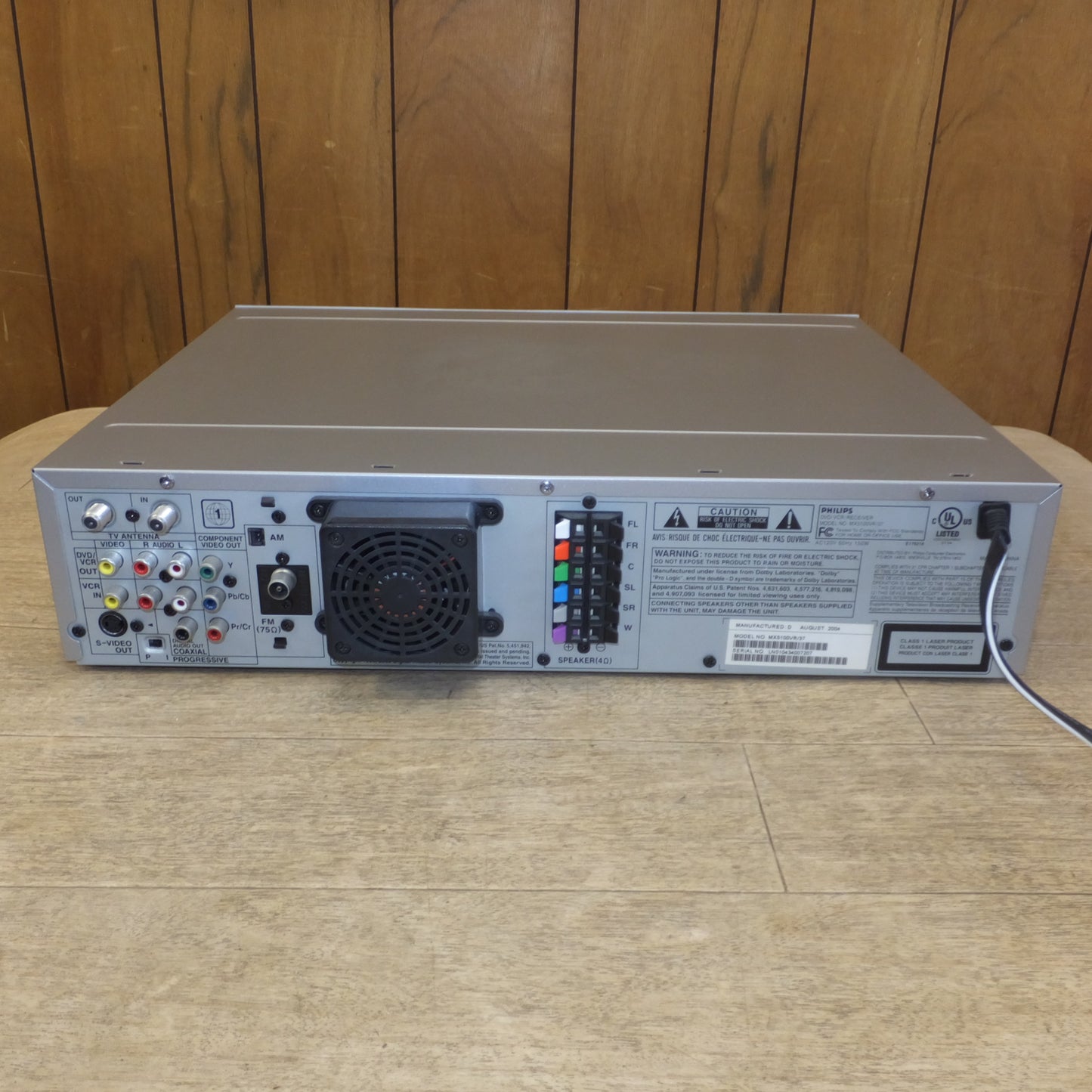 [送料無料]現状品★フィリップス Philips DVD VCR レシーバー MX5100VR/37　AC120V 60Hz　スピーカー 5点　ウーハー　ビデオ UNDER SIEGE2　セット★