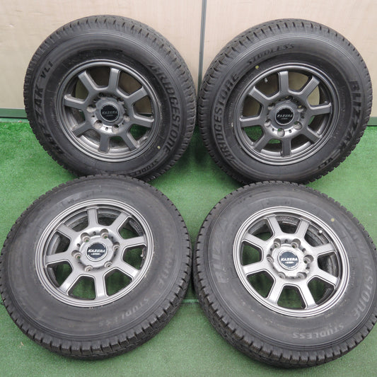 *送料無料*バリ溝!9分★ハイエース等 195/80R15 スタッドレス ブリヂストン ブリザック VL1 KAZERA -H200- MONZA PCD139.7/6H★4010104HAス