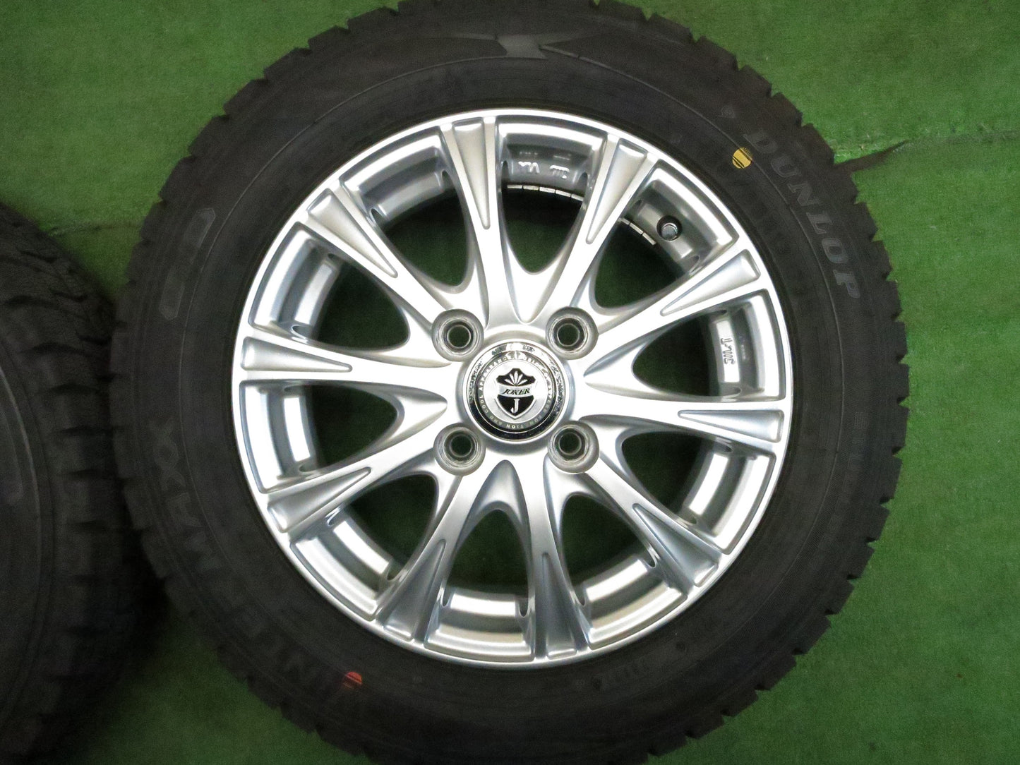 [送料無料]超バリ溝！21年！ほぼ10分★スタッドレス 155/65R13 ダンロップ ウインターマックス WM02 JOKER weds ジョーカー 13インチ PCD100/4H★3013005Hス