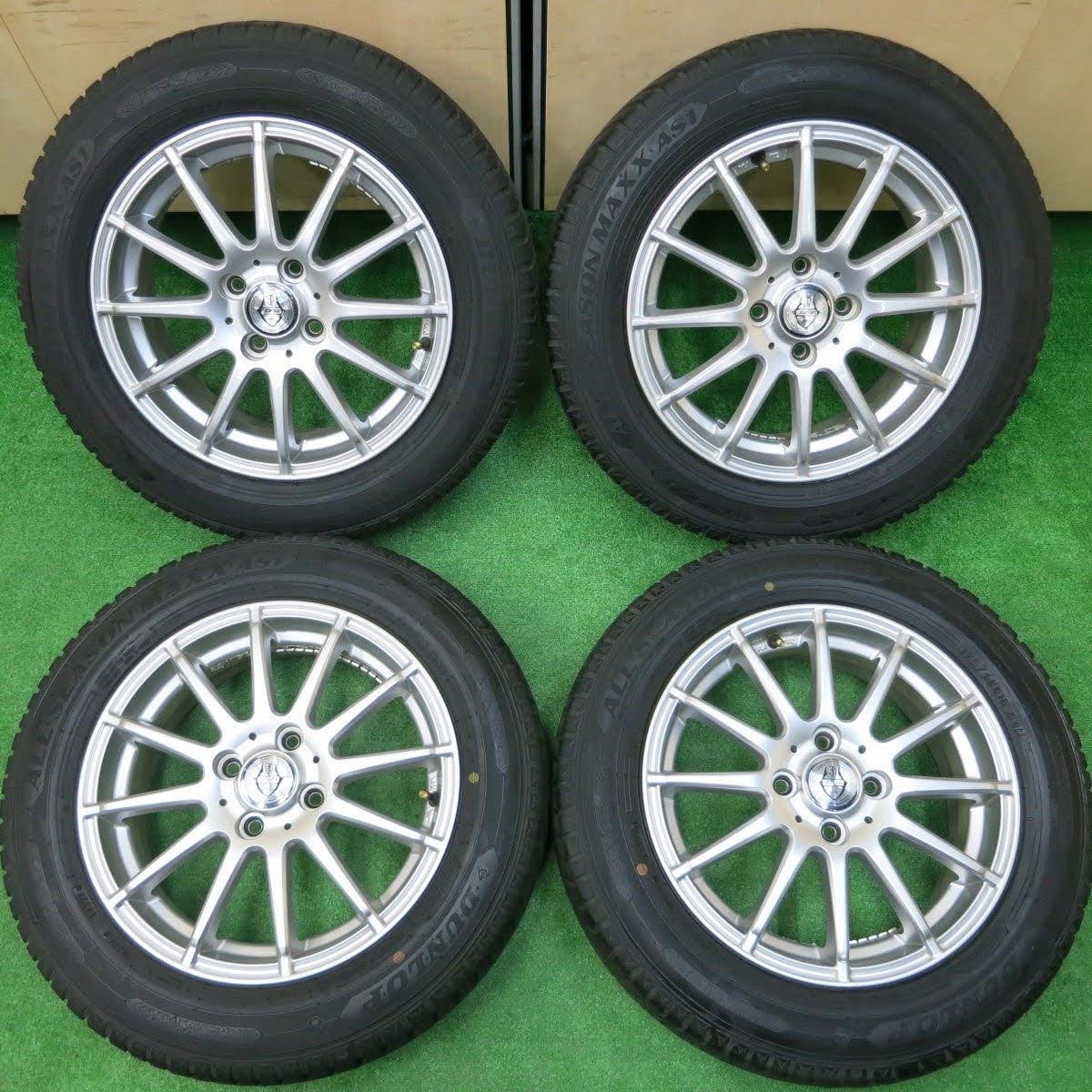 [送料無料]バリ溝！21年！キレイ！9.5分★175/65R15 ダンロップ ALL SEASON MAXX AS1 JOKER weds ジョーカー 15インチ PCD100/4H★3111807イオ