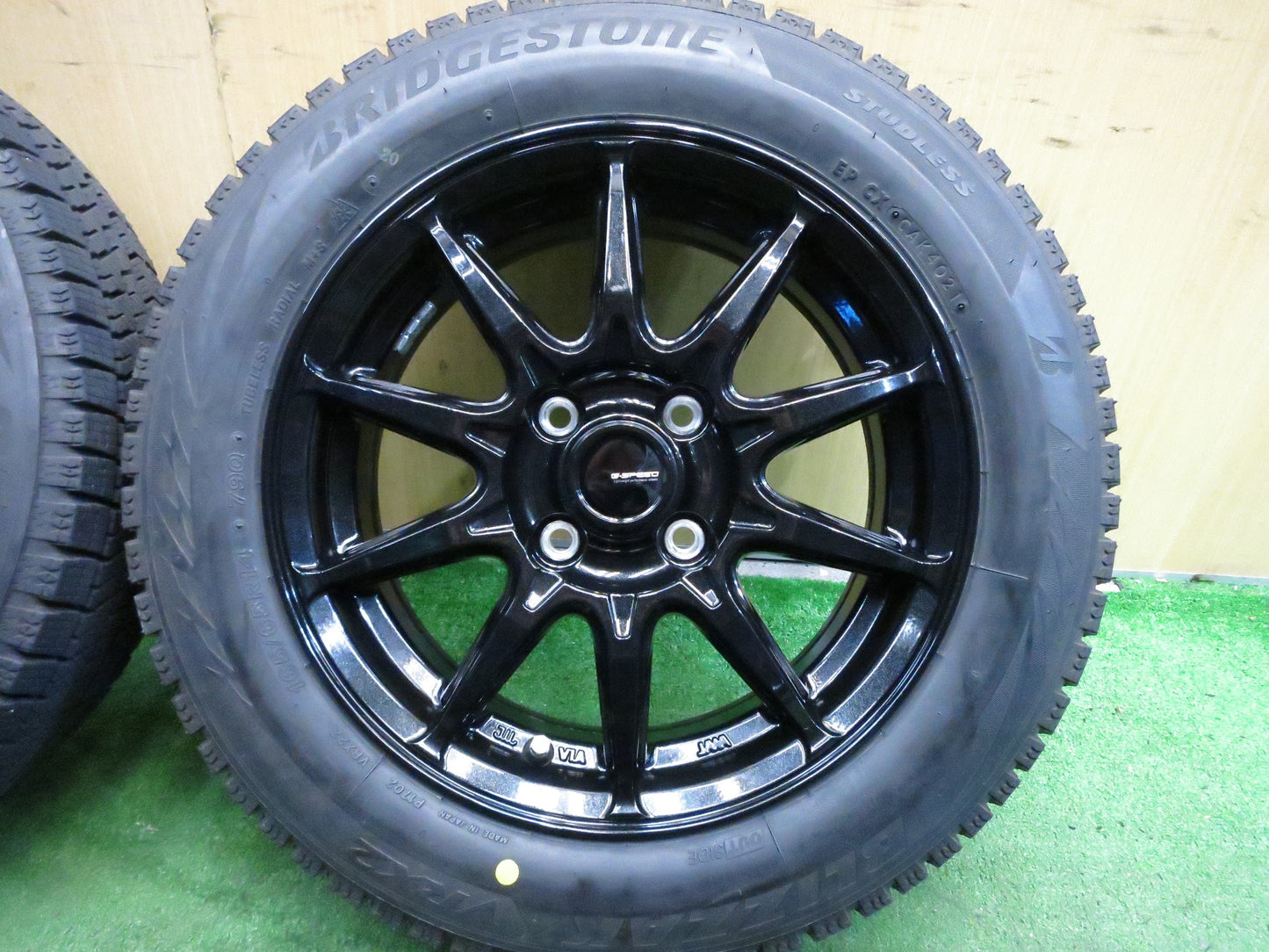 [送料無料]バリ溝！21年！キレイ！ほぼ10分★スタッドレス 165/65R14 ブリヂストン ブリザック VRX2 G-SPEED Gスピード 14インチ PCD100/4H★3021401Hス