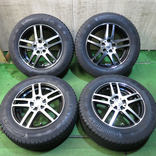 [送料無料]バリ溝！8.5分★プリウス 等 195/65R15 ZOLF ENKEI スタッドレス コンチネンタル コンチバイキング コンタクト6 エンケイ PCD100/5H★3060704Hス