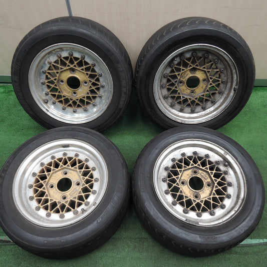 *送料無料*希少★RAYS VOLK ENGINEERING 195/60R14 ダンロップ FORMULA W-1 SPECR LIZA Omnicent レイズ 14インチ 旧車 PCD114.3/4H★3121705HAノ