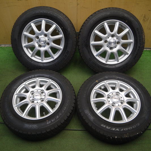 *送料無料* バリ溝!キレイ!ほぼ10分★スタッドレス 145/80R13 グッドイヤー アイスナビ6 Slh 社外 アルミ 13インチ PCD100/4H★4021406Hス
