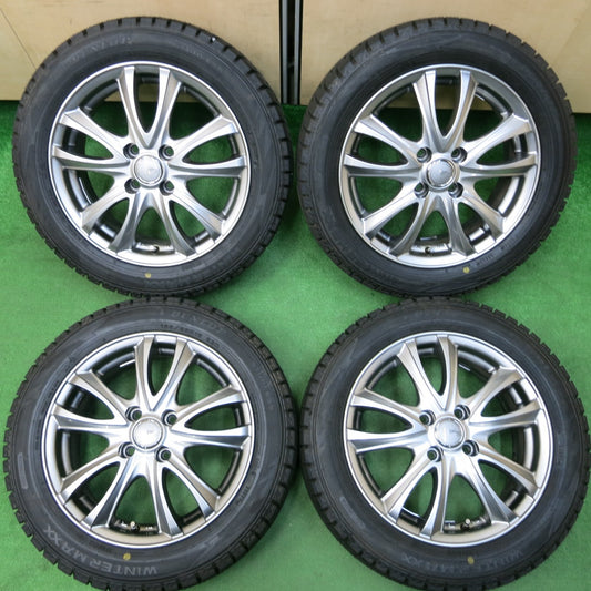 *送料無料*タイヤほぼ未使用!22年!キレイ★スタッドレス 185/55R15 ダンロップ ウインターマックス WM02 SIBILLA NEXT C5 シビラ 15インチ PCD100/4H★4013106イス