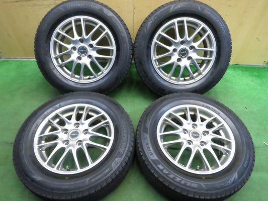 [送料無料]バリ溝！21年！9.5分★スタッドレス 195/65R15 ブリヂストン ブリザック VRX3 FEID 社外 アルミ 15インチ PCD114.3/5H★3020701Hス