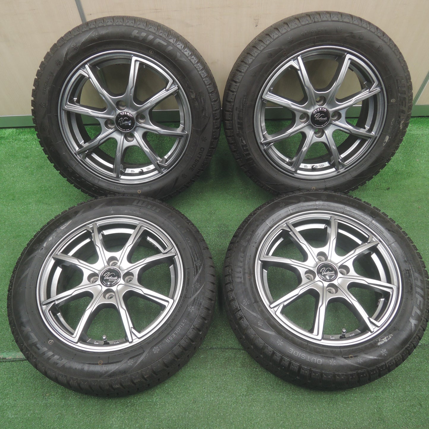 *送料無料*バリ溝！21年！キレイ！9.5分★スタッドレス 185/60R15 ハイフライ Win-turi Verthandi ヴェルザンディ 15インチ PCD100/4H★3110702NJス