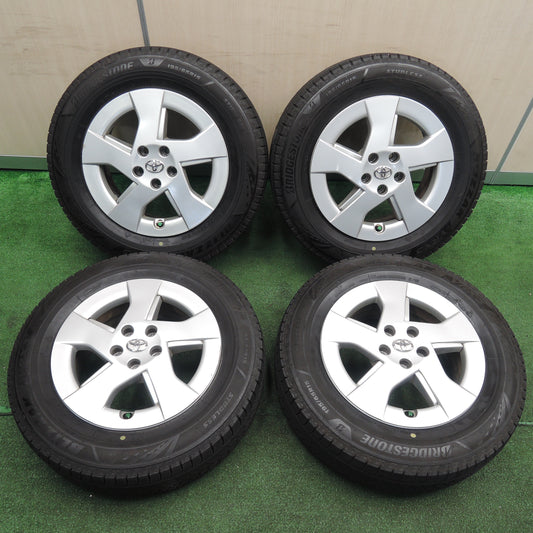 *送料無料*バリ溝！21年！9分★トヨタ 30系 プリウス 純正 195/65R15 スタッドレス ブリヂストン ブリザック VRX3 15インチ PCD100/5H★3111306NJス