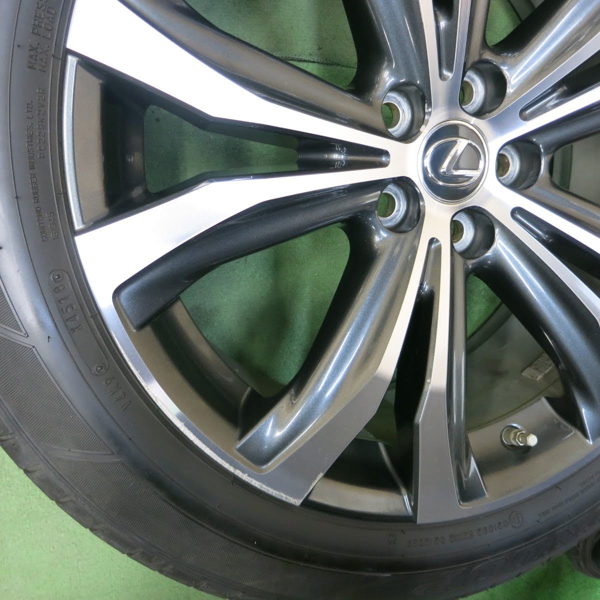 [送料無料]空気圧センサー付き！キレイ★レクサス RX450 バージョンL 純正 235/55R20 ダンロップ SPスポーツマックス 050 20インチ PCD114.3/5H★3102701イノ