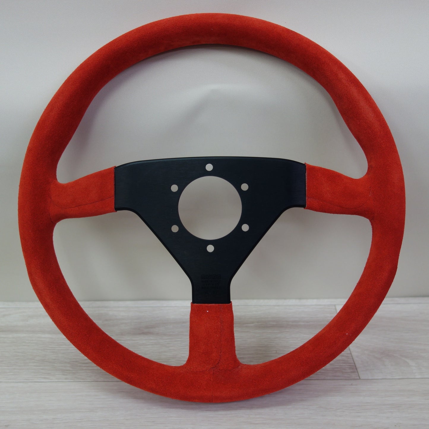 [送料無料] 美品☆MOMO モモ ステアリング ハンドル MOD.78 レッド スエード 350mm M-64☆