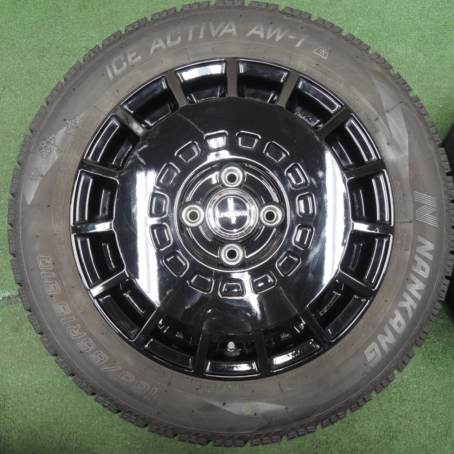 *送料無料* 超バリ溝！21年！綺麗！9.5分以上★スタッドレス Lumaca 165/65R15 ナンカン アイスアクティバ AW-1 ルマーカ 15インチ PCD100/4H★4022301NJス