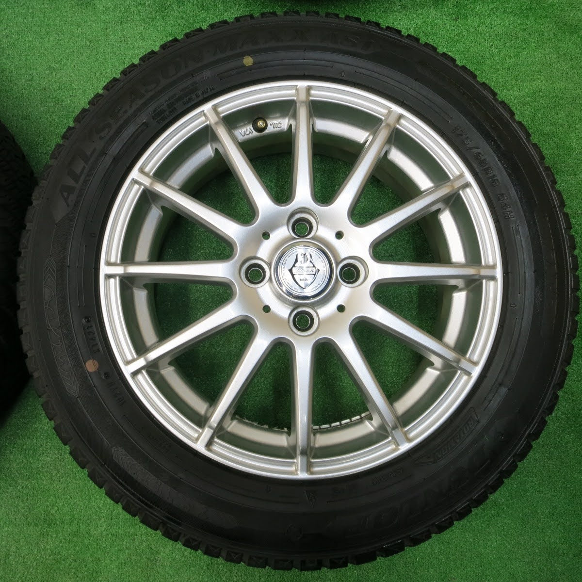 [送料無料]バリ溝！21年！キレイ！9.5分★175/65R15 ダンロップ ALL SEASON MAXX AS1 JOKER weds ジョーカー 15インチ PCD100/4H★3111807イオ