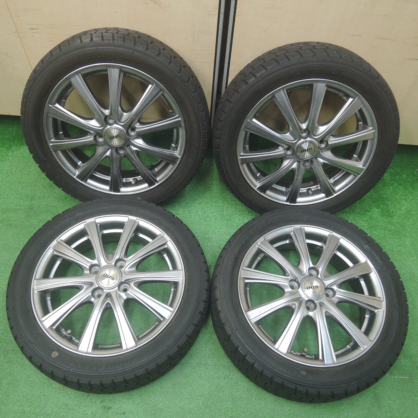 *送料無料*バリ溝！キレイ！9分★スタッドレス 165/55R15 グッドイヤー アイスナビ7 D.O.S. DOS 15インチ PCD100/4H★3120802SYス