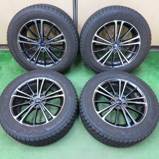 [送料無料]バリ溝！9分★スバル BRZ 純正 225/60R17 スタッドレス ブリヂストン ブリザック DM-V2 17インチ トヨタ 86 PCD100/5H★3061908ヒス
