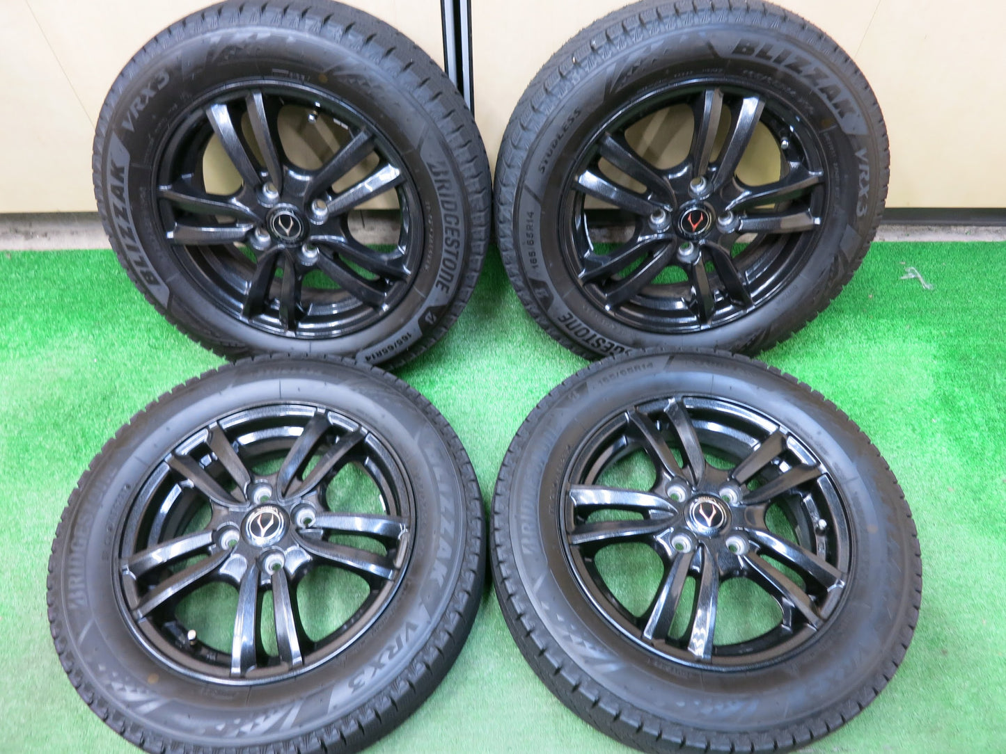 [送料無料]バリ溝！21年！キレイ！ほぼ10分★スタッドレス 165/65R14 ブリヂストン ブリザック VRX3 VATRRA バトラ 14インチ PCD100/4H★2121203ヒス