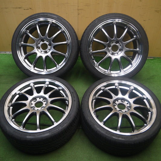 [送料無料]バリ溝！9.5分★WORK EMOTION EMT-11R 205/40R17 ファルケン ZIEX ZE912 17インチ ワーク エモーション PCD100/4H★3092606Hノ