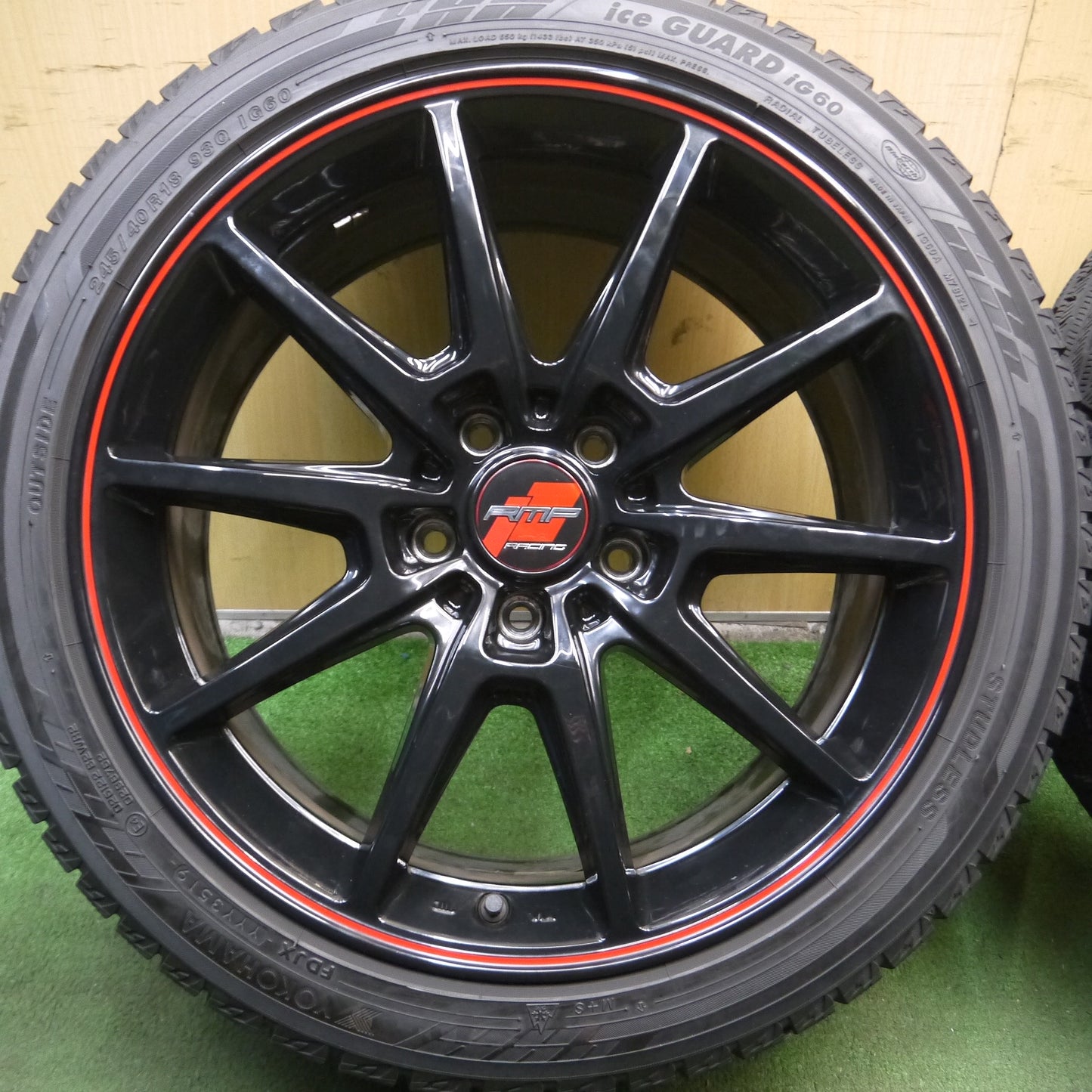 *送料無料*キレイ★RMP RACING 245/40R18 スタッドレス ヨコハマ アイスガード iG60 RMPレーシング 18インチ PCD114.3/5H★4010903Hス