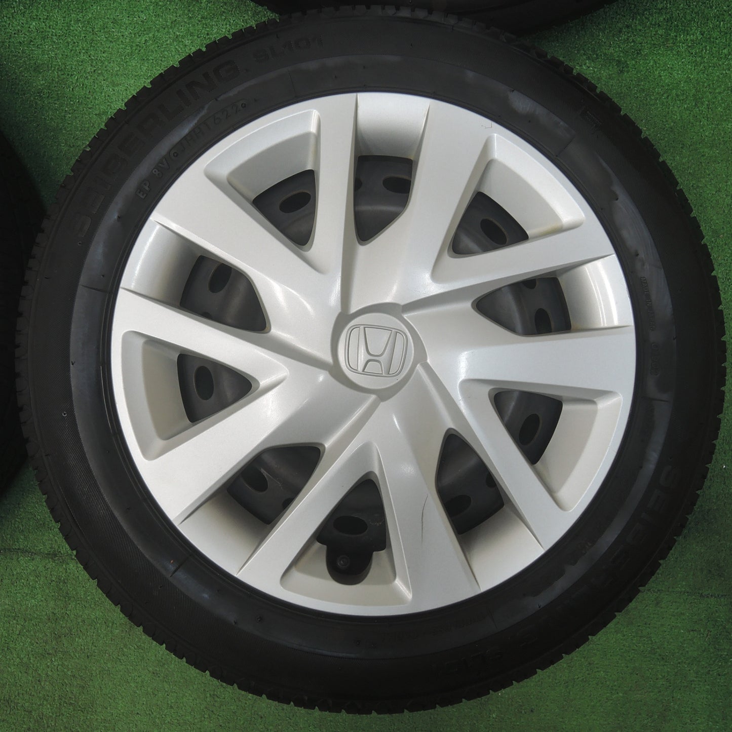 *送料無料* バリ溝！22年！綺麗！ほぼ10分★ホンダ N-BOX 純正 スチール 155/65R14 セイバーリング SL101 14インチ PCD100/4H★4020209SYノ