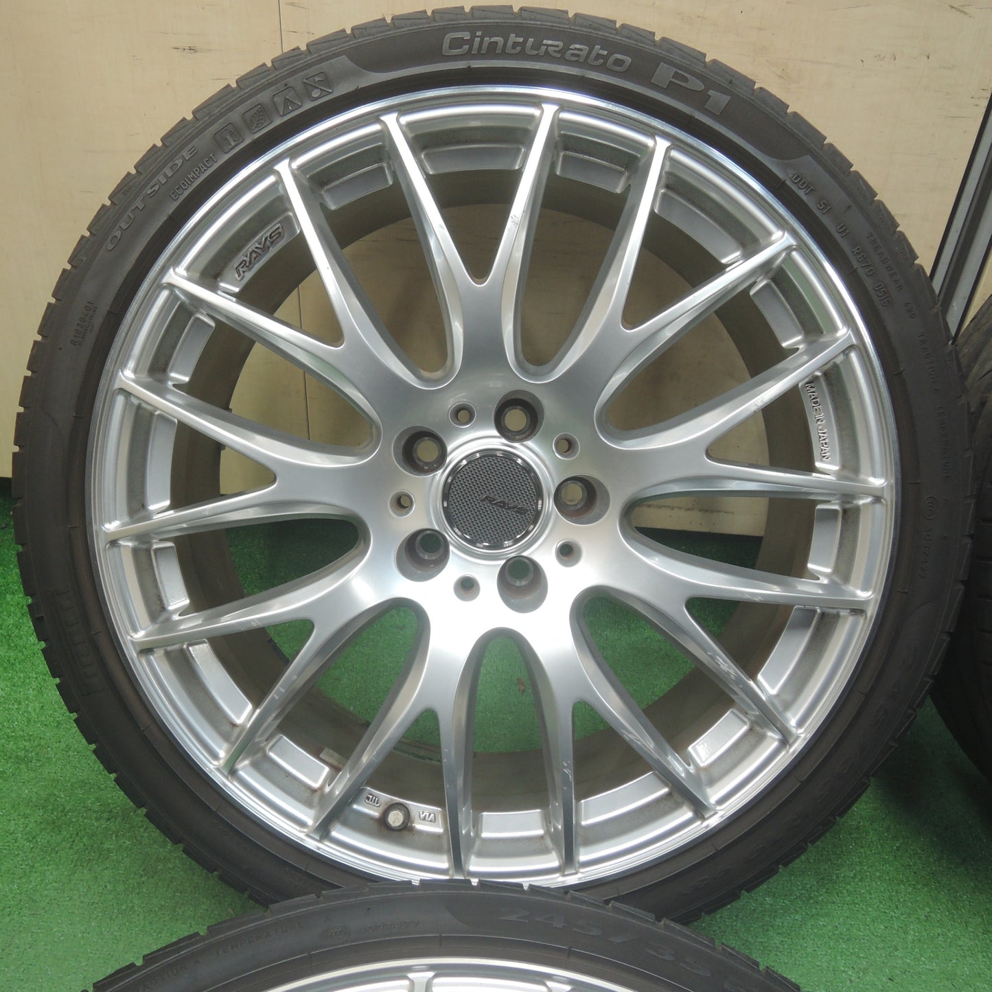 *送料無料*キレイ★アウディ 等 RAYS HOMURA 2×9 245/35R19 ピレリ Cinturato P1 レイズ ホムラ PCD112/5H★4011710SYノ