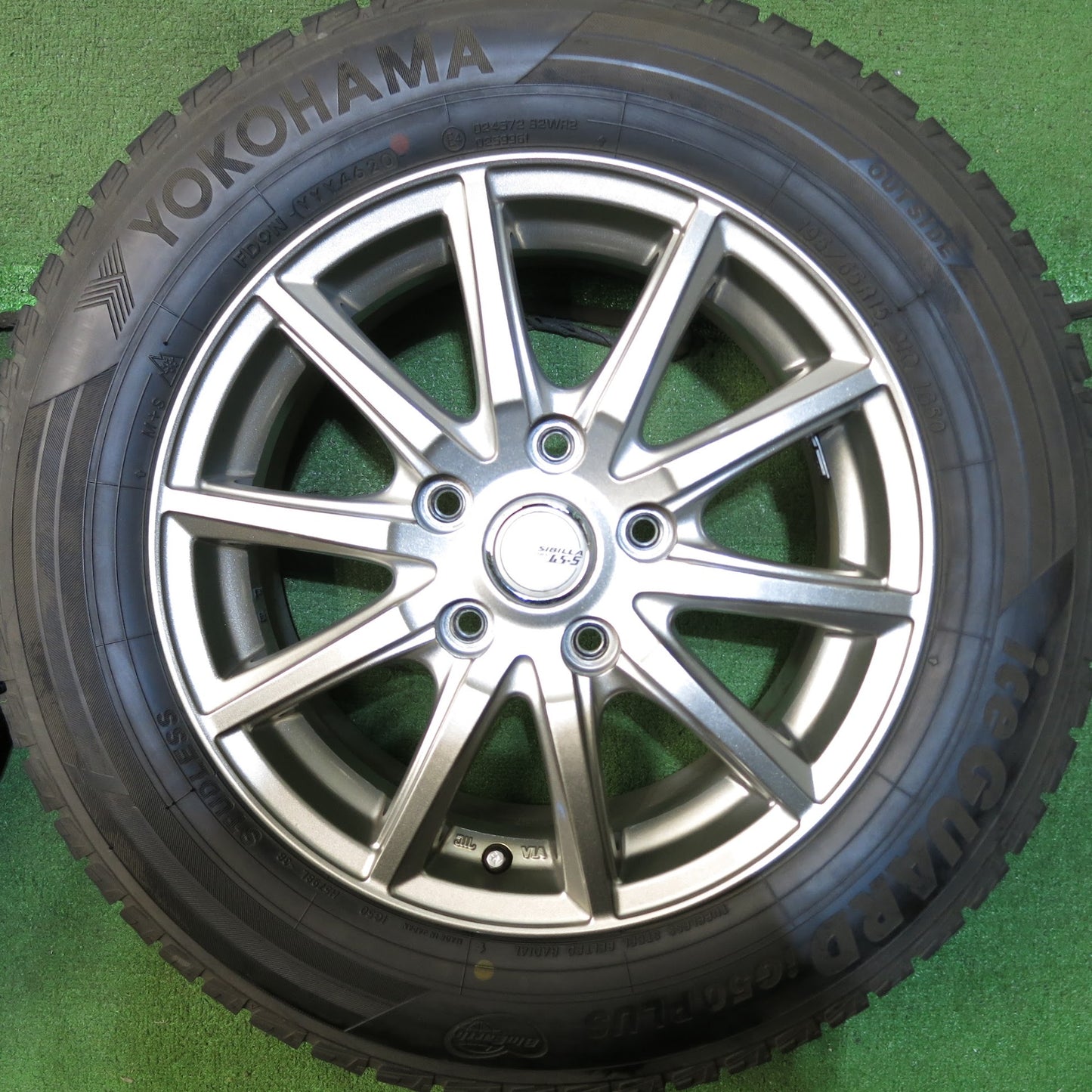 [送料無料]バリ溝！20年！キレイ！9分★スタッドレス 195/65R15 ヨコハマ アイスガード iG50 プラス SIBILLA NEXT GS-5 15インチ PCD114.3/5H★3041409Hス