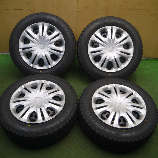 *送料無料* バリ溝!20年!9.5分以上★ホンダ フィット 純正 スチール 175/65R15 スタッドレス グッドイヤー アイスナビ6 15インチ PCD100/4H★4021408Hス