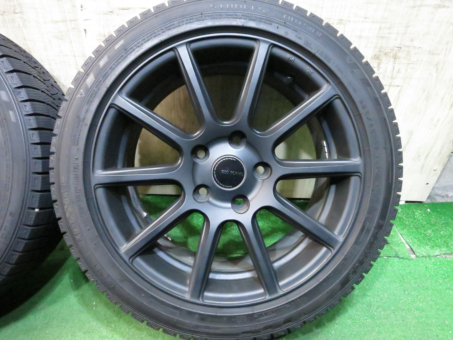 [送料無料]バリ溝！21年！キレイ！9.5分★BMW 等 225/45R17 スタッドレス ダンロップ ウインターマックス03 ECO FORME エコフォルム PCD120/5H★3011306Hス