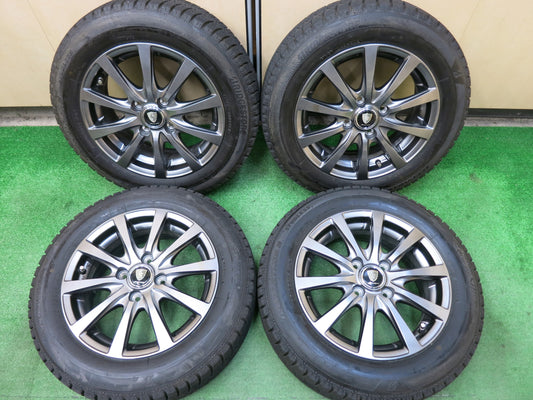 [送料無料]バリ溝！19年！キレイ！9.5分以上★スタッドレス 165/65R14 ブリヂストン アイスパートナー2 MANARAY SPORT マナレイスポーツ PCD100/4H★3022805ヒス