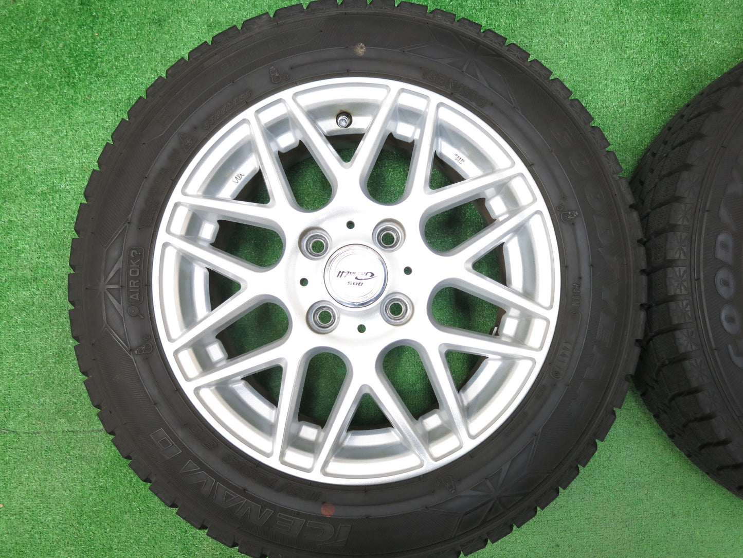 [送料無料]バリ溝！9分★スタッドレス 165/70R14 グッドイヤー アイスナビ6 D.O.S. GaviaLⅡ DOS 14インチ PCD100/4H★2121309ヒス