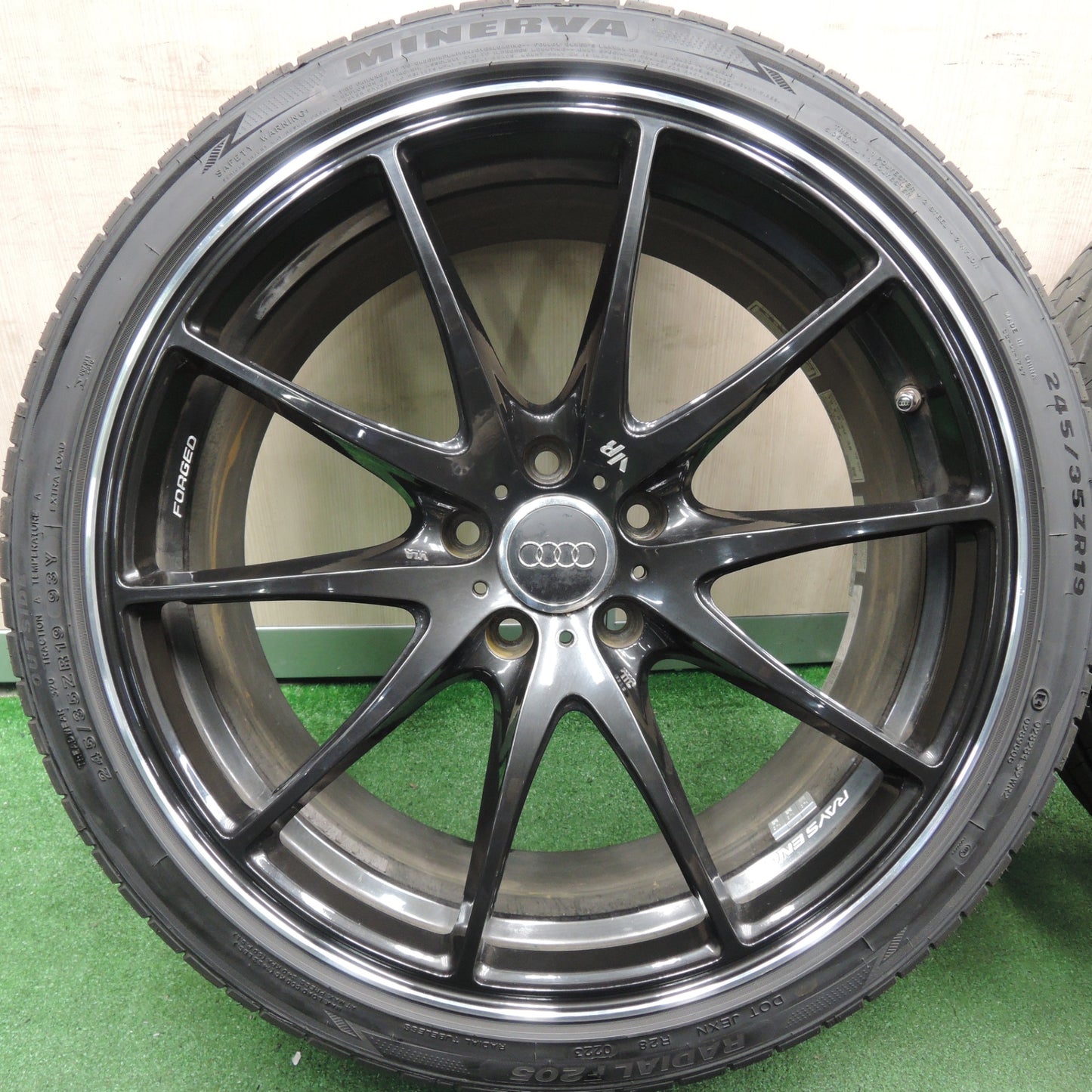 *送料無料* 超バリ溝！23年！キレイ！ほぼ10分★RAYS VR G25 鍛造 245/35R19 ミネルバ ラジアル F205 レイズ 19インチ PCD112/5H★4021715HAノ