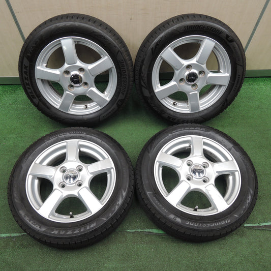 *送料無料* バリ溝!21年!キレイ!9.5分★スタッドレス 165/60R14 ブリヂストン ブリザック VRX3 CVW 社外 アルミ 14インチ PCD100/4H★4022201TNス