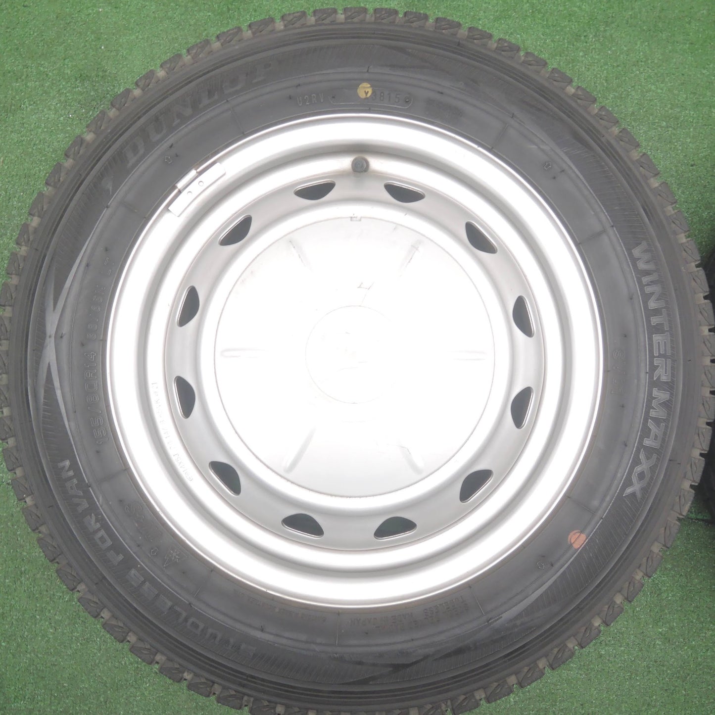 [送料無料]バリ溝！9.5分★スタッドレス 155/80R14 88/86N ダンロップ ウインターマックスSV01 スチール ホイール 14インチ PCD100 114.3/4H マルチ★3111814HAス