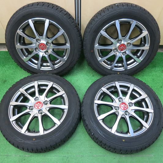 [送料無料]バリ溝！8.5分★スタッドレス 155/65R14 Lehrmeister ダンロップ ウインターマックス WM01 レアマイスター 14インチ PCD100/4H★3032902ヒス