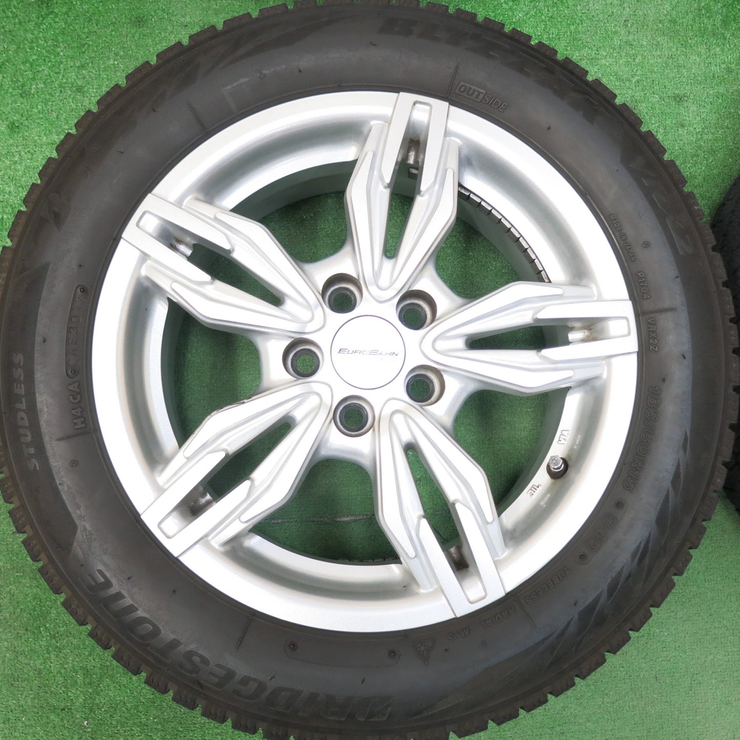[送料無料]バリ溝！9分★スタッドレス EUROBAHN SPORT TECHNIC185/60R15 ブリヂストン ブリザック VRX2 スポーツテクニック 15インチ PCD100/5H★3040702ヒス