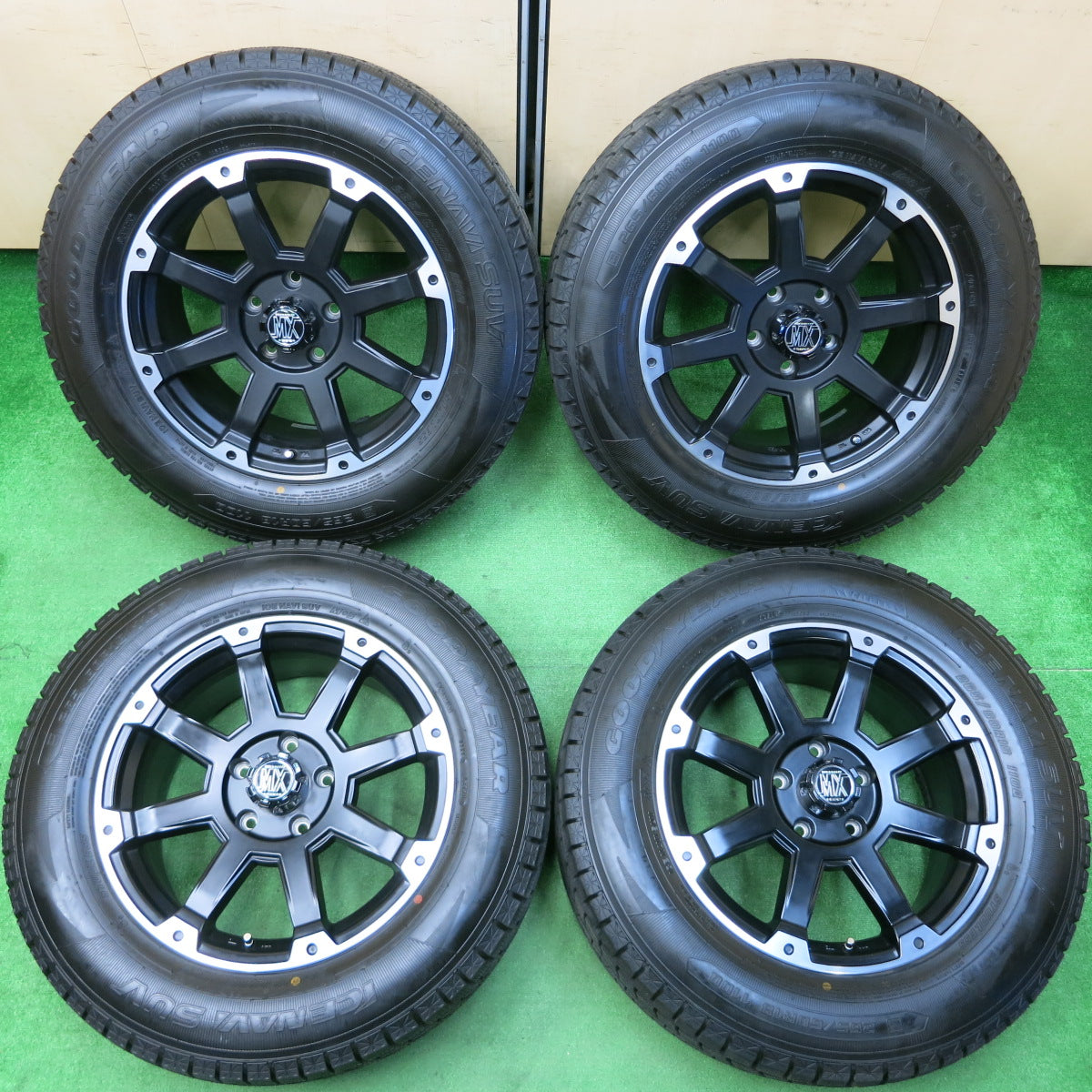 *送料無料*バリ溝！キレイ！9.5分以上★ジープ等 ROCK KELLY 265/60R18 MX 632 スタッドレス グッドイヤー アイスナビ SUV ロクサーニ PCD127/5H★3122502イス