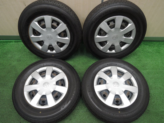 [送料無料]バリ溝！19年！ほぼ10分★ホンダ N-BOX 純正 スチール 145/80R13 ブリヂストン ネクストリー エコピア 13インチ PCD100/4H★3110301HAノ
