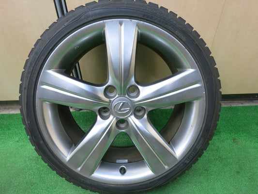 [送料無料]バリ溝！9分★レクサス GS430 純正 225/40R18 スタッドレス ダンロップ ウインターマックス WM01 18インチ PCD114.3/5H★3030408ヒス