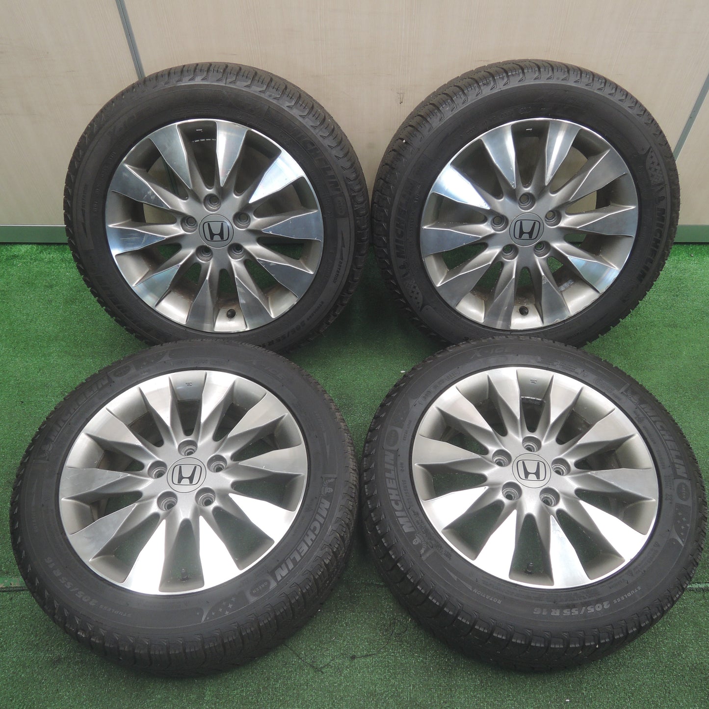 *送料無料*バリ溝！9.5分★ホンダ FD3 シビック 純正 205/55R16 スタッドレス ミシュラン X-ICE XI3 16インチ PCD114.3/5H★3110901NJス