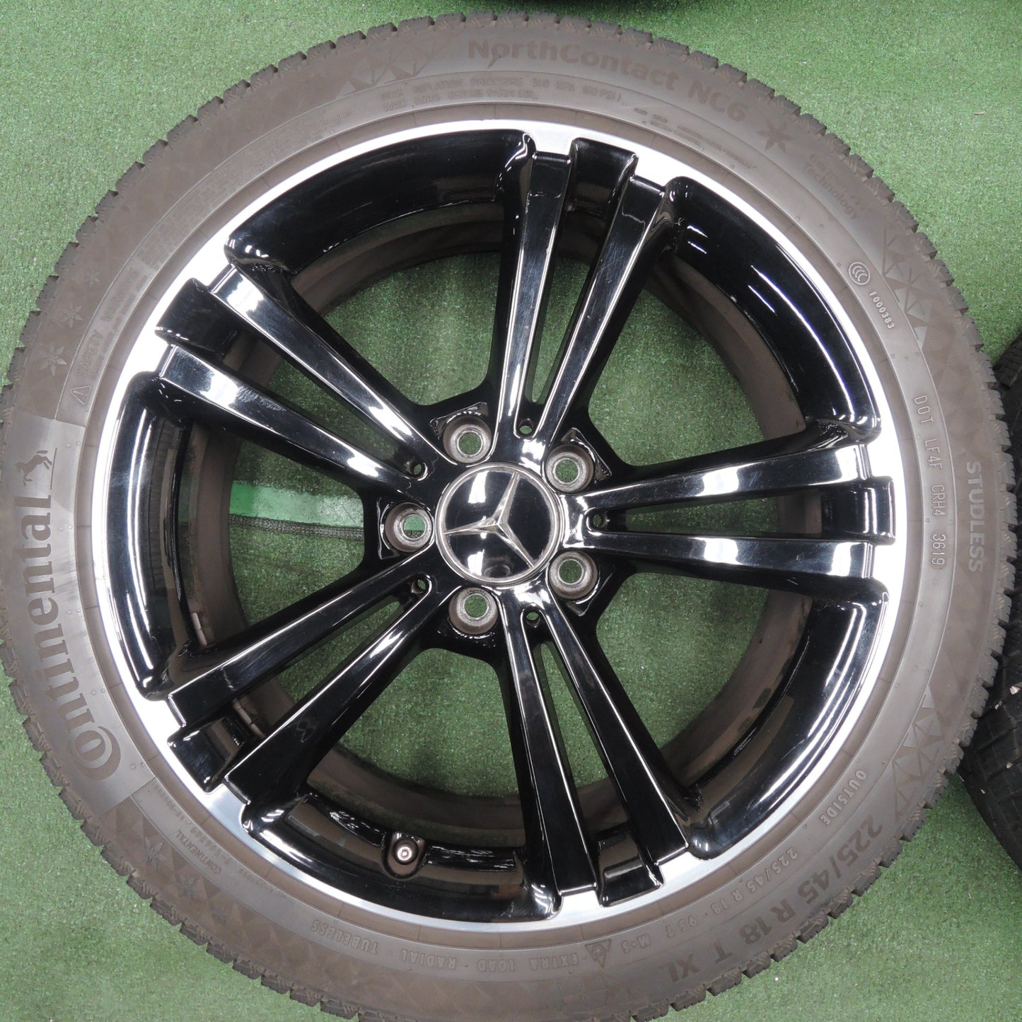 [送料無料] バリ溝！9分！キレイ★ベンツ CLAクラス W177 Aクラス 純正 225/45R18 スタッドレス コンチネンタル ノースコンタクト NC6 PCD112/5H★4011905TNス